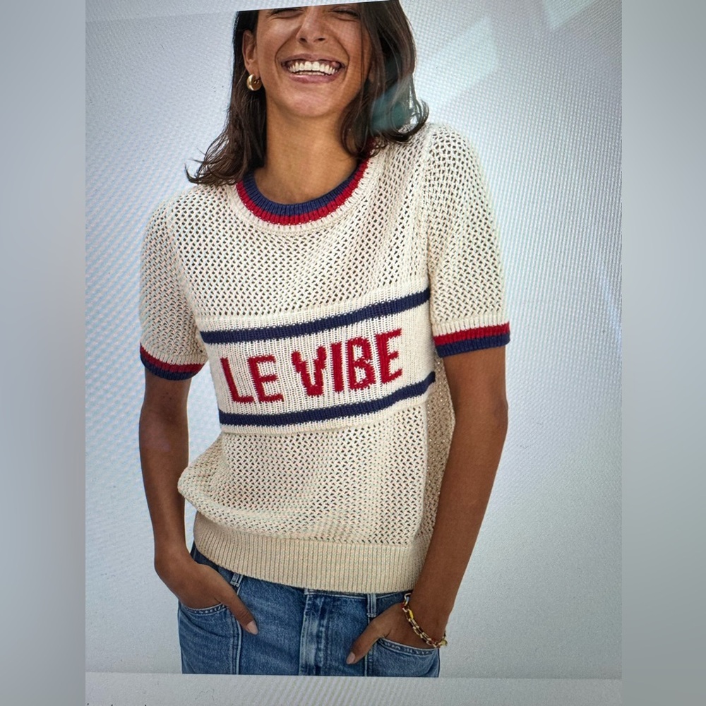 Clare V Cream Luc knit Le Vibe sweater